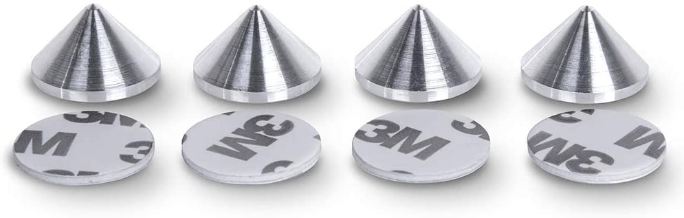 Speaker Spikes Cones Aluminium with adhesive pads for HiFi Stands - Set of 4 pcs